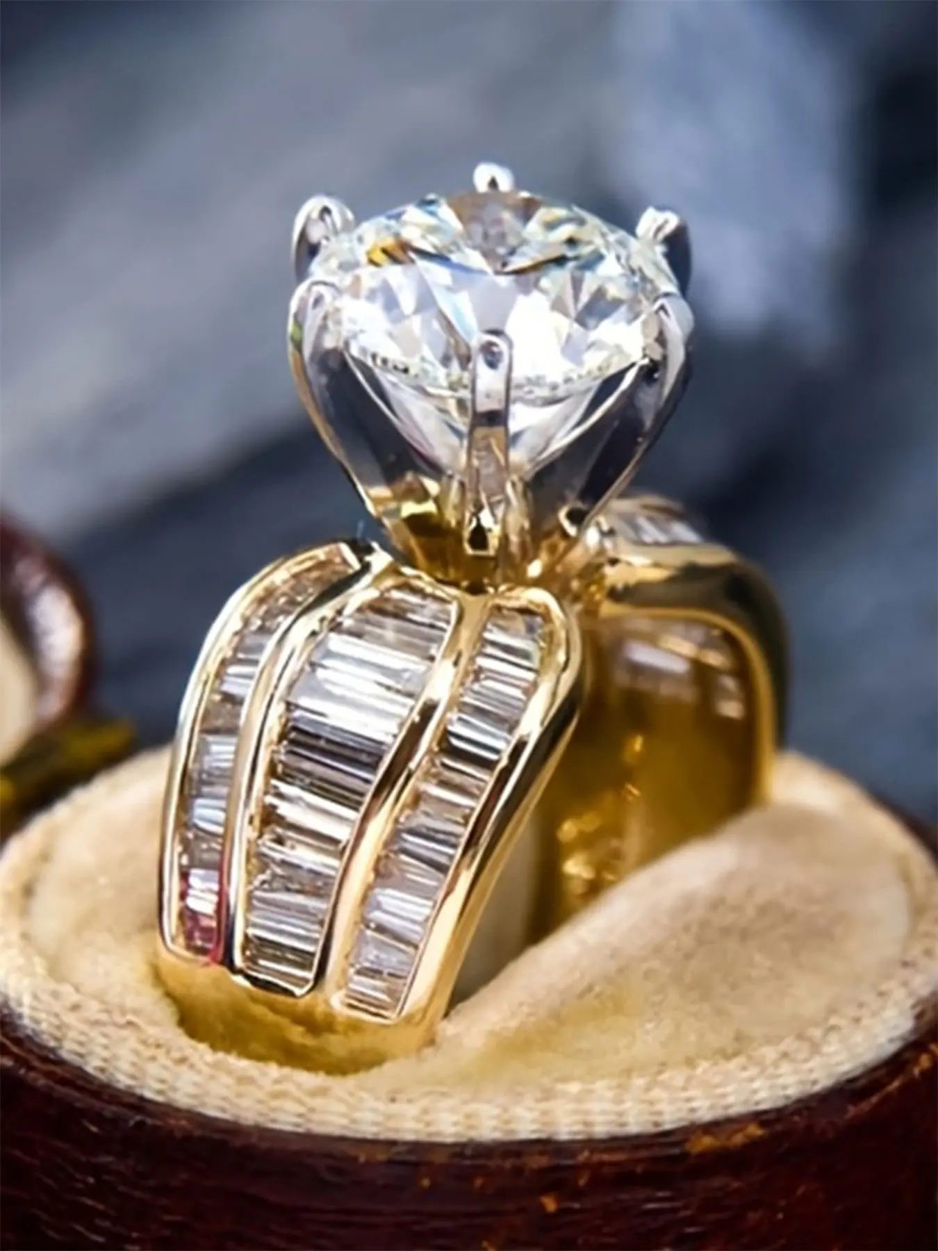 1 PC Pretty Cubic Zirconia Ring Beautiful Rings For Women For Wedding Engagement Anniversary Party Jewelry Valentine's Day Gift Engagement Rings