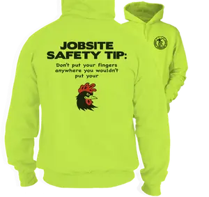 Jobsite Safety -  High Visibility Hoodie Work Gear - Cotton Poly Premium Blend - Designs For Blue Collar Workers Top Fabric Menswear Polyester Thick