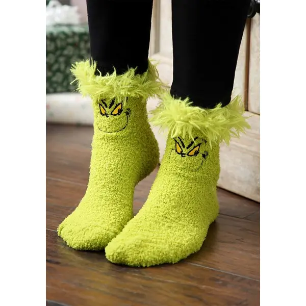 Grinch Fuzzy Socks