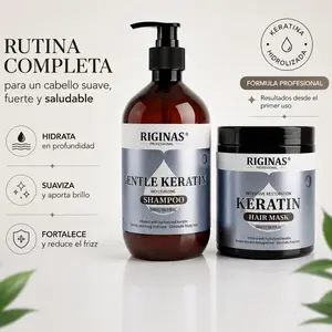 RIGINAS Professional Keratin Shampoo and Hair Mask 500ml - Repair & Frizz Control for Dry or Damaged Hair with Hydrolyzed Keratin Collagen & Wheat Protein