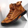 Men's Outdoor Lightweight Hiking Boots, Hiking Footwear, Casual Sporty Lace Up Boots for Outdoor Activities, Fashionable Western Cowboy Style Shoes for Daily Wear