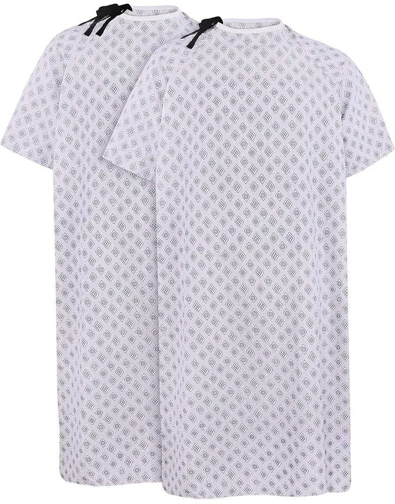 Utopia Care Unisex Hospital Patient Gown, Long-Sleeved & Reusable with Adjustable Tie Back, Soft Lightweight Fabric, Fits up to 2XL, Nursing, Affordable, Practical, Bottom, Clothes, Women, Uniforms, Workwear, Long Sleeve, Round Neck, Soft Fabric, Acupunct