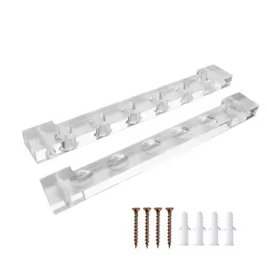 2-Piece Acrylic Wall Mounted 6 Billiard Pool Cue Rack