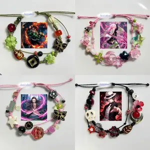 [NEW] Anime Inspired Beaded Charm Bracelet – Handmade Custom Character Bracelet