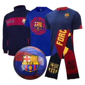 FC Barcelona Ultimate Fan Pack: Soccer Ball, Scarf, Jacket & Shirts 5-Piece Value Set - Unisex Adult - FCBUFP-SP-2