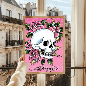 PIKPAKAFashion H-Hardy E-EdS LOGO Poster Effortless Style Upgrade HD Wall Art Vintage Flower Print | Waterproof Peel & Stick Trendy Decor | Fade-Resistant Durable Style | Chic Home Gift for Any Space