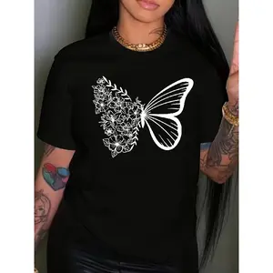 Women's butterfly Summer Short Sleeve T-Shirt