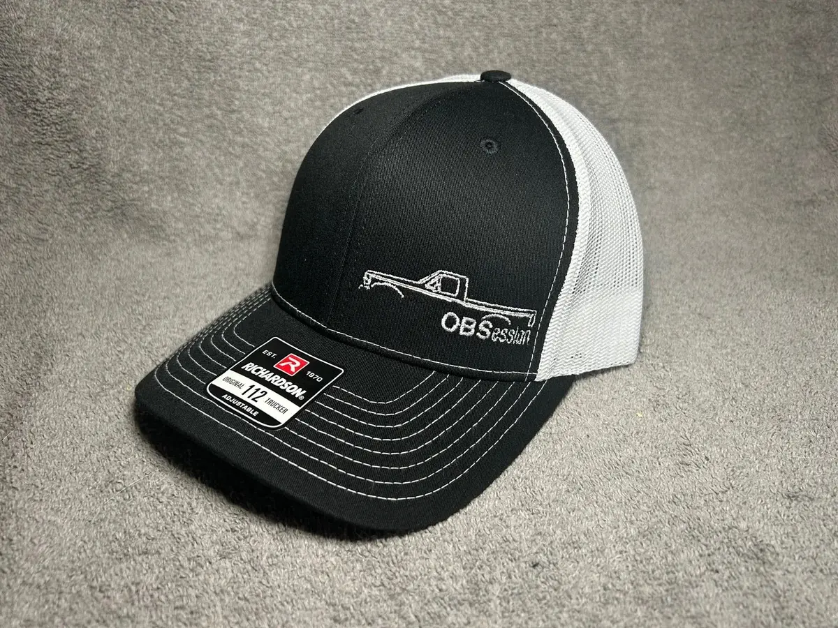 Black OBS Snapback with White Mesh