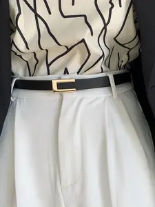 Women's Solid Color Buckle Belt, Fashionable Pu Leather Belt for Daily Clothing Decoration, Modern Trendy All-match & Exquisite Belt for Gift, Casual Modern Waistband