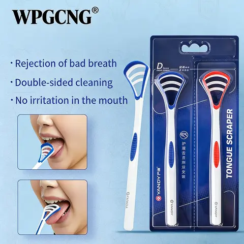 2 Pack Unscented Silicone tongue scraper - tongue cleaner,tongue brush reduce bad breath, coating remover, double side durable Oral