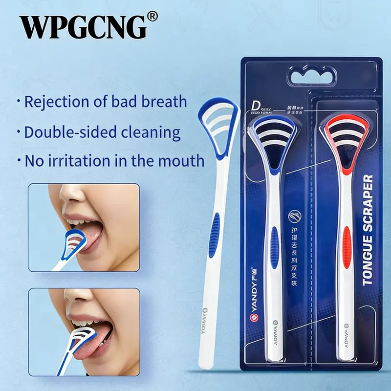 2 Pack Unscented Silicone tongue scraper - tongue cleaner,tongue brush reduce bad breath, coating remover, double side durable Oral
