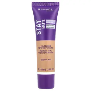 Rimmel London Stay Matte, Full Coverage Mattifying Foundation, 303 True Nude, 1 fl oz (30 ml)