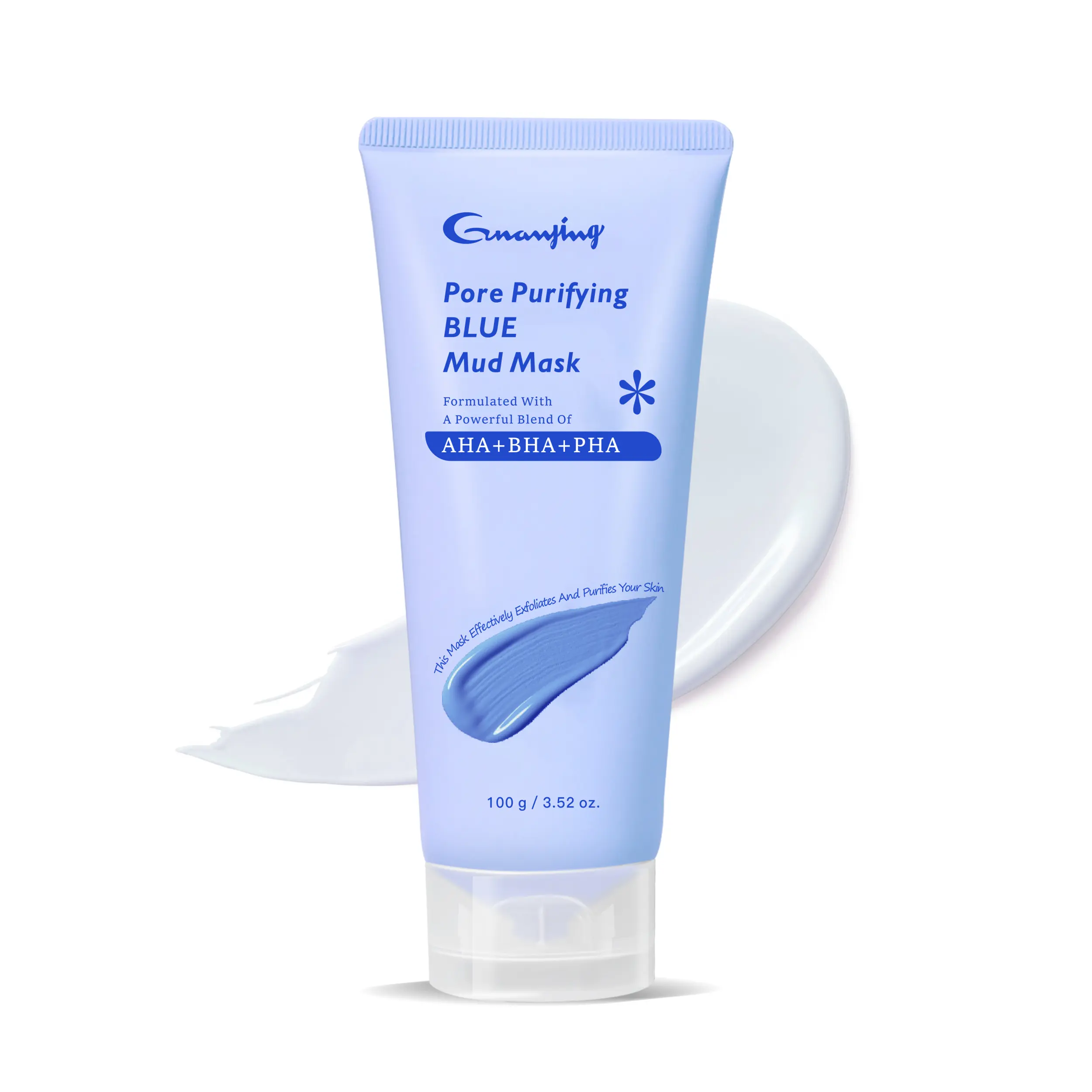 Blackhead Remover Mud Facial Mask, Pore Purifying Blue Face Masks, AHA+BHA+PHA,3.52 oz. Black Head Remover for Face Cleansing Mud Blackhead Removal Mask Skin Repair Clay Mask Daily