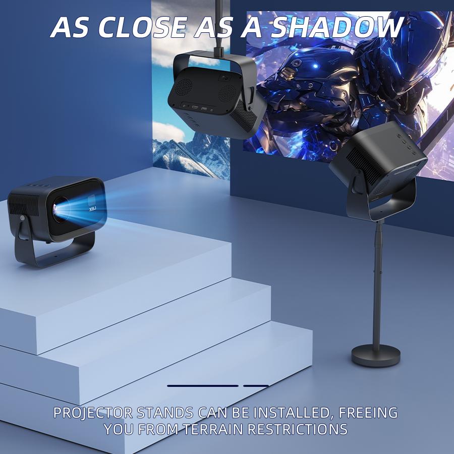 2026 upgraded black projector, Father’s Day gift, supports 4K/1280p HD Bluetooth projector with built-in speakers, portable summer outdoor mini movie projector, compatible with laptops, smartphones, smart TVs, Xbox, PS5, ideal birthday gift, USB flash dri