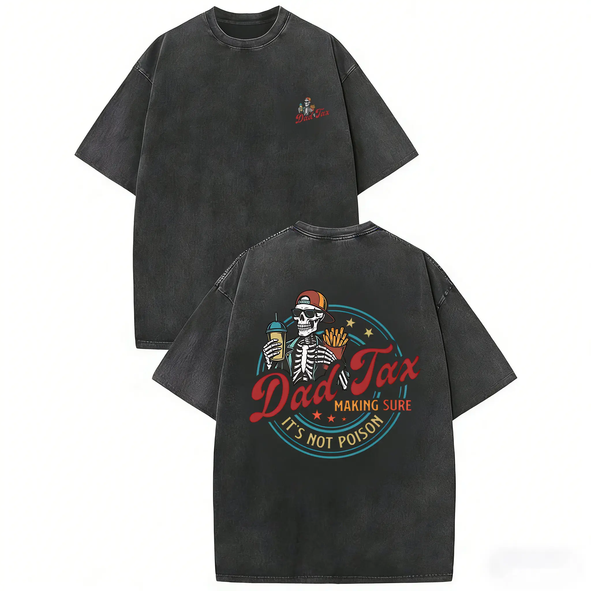 Retro Washed DAD TAX T-Shirt – A fun retro design, streetwear, and a Father's Day gift specially crafted for dads.