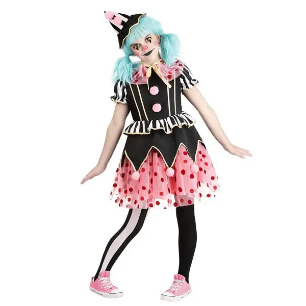 Girl's Perfectly Pink Clown Costume