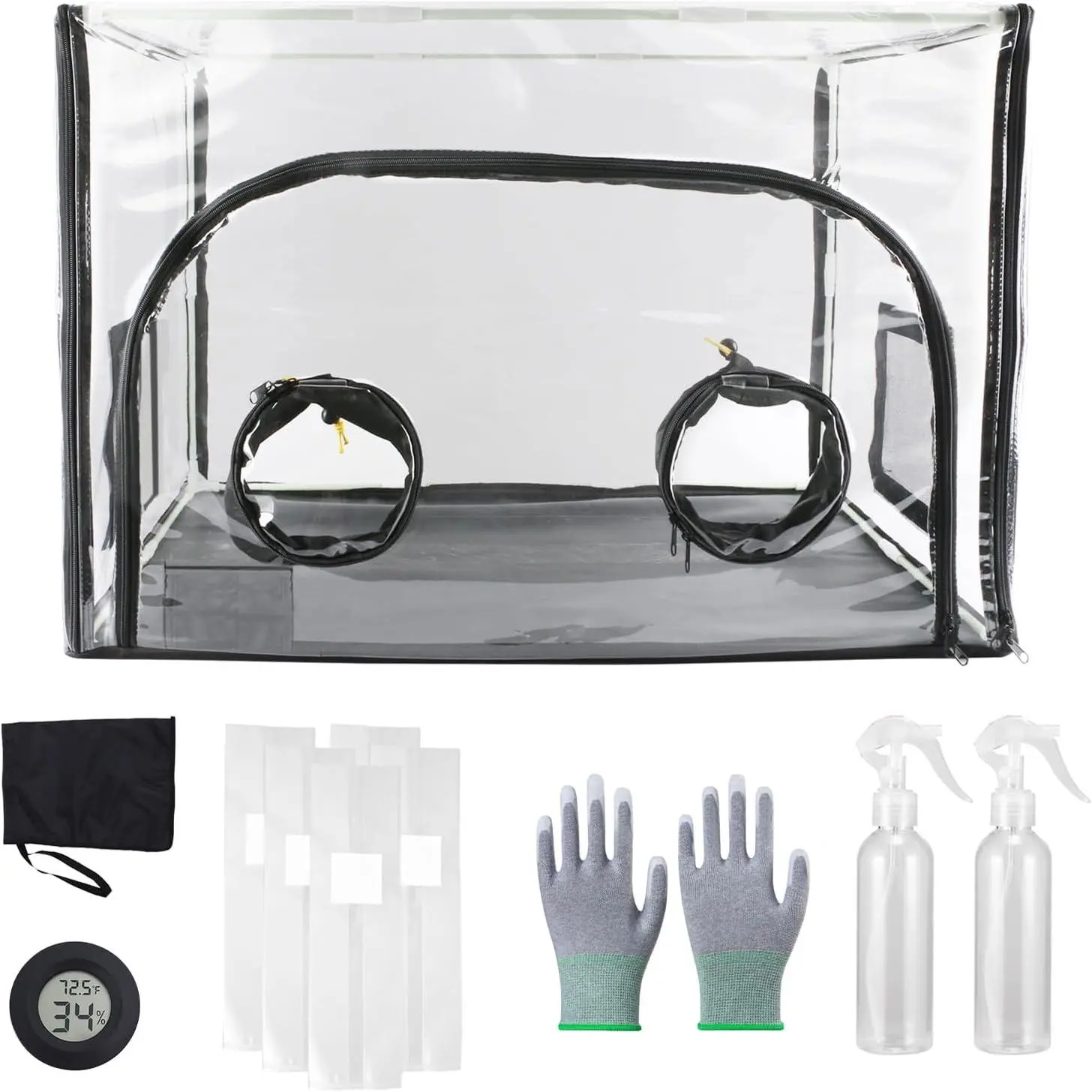 Large Still Air Box Mushroom, Mushroom Grow Bag Kit Mycology Fume Hood Propagation Stations Grow Kit Monotub Kit Mushroom Planting Bag Tent for Spores Horticulture Supplies,31.5x 20.5x 20.5inch