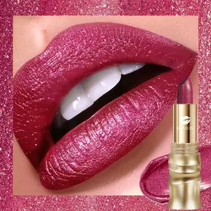 Huasurv 1-Pack Shimmer Pearl Lipstick Long-Lasting Hydrating Moisture Matte Finish, Vibrant Colors for Weddings and Parties, 8 Shades Available