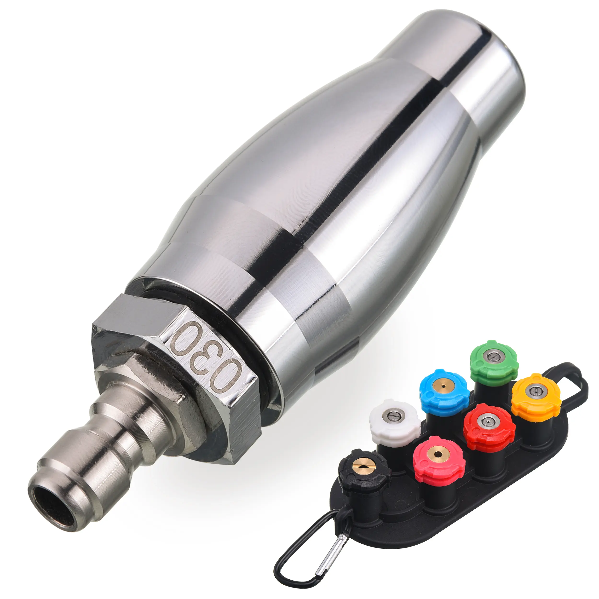 JOEJET 3600 PSI Rotating Turbo Pressure Washer Attachment - 1/4" Quick Connect, 7 Spray Nozzle Tips, Nozzle Holder fathersdaygift, High Pressure Nozzle, Water Nozzle