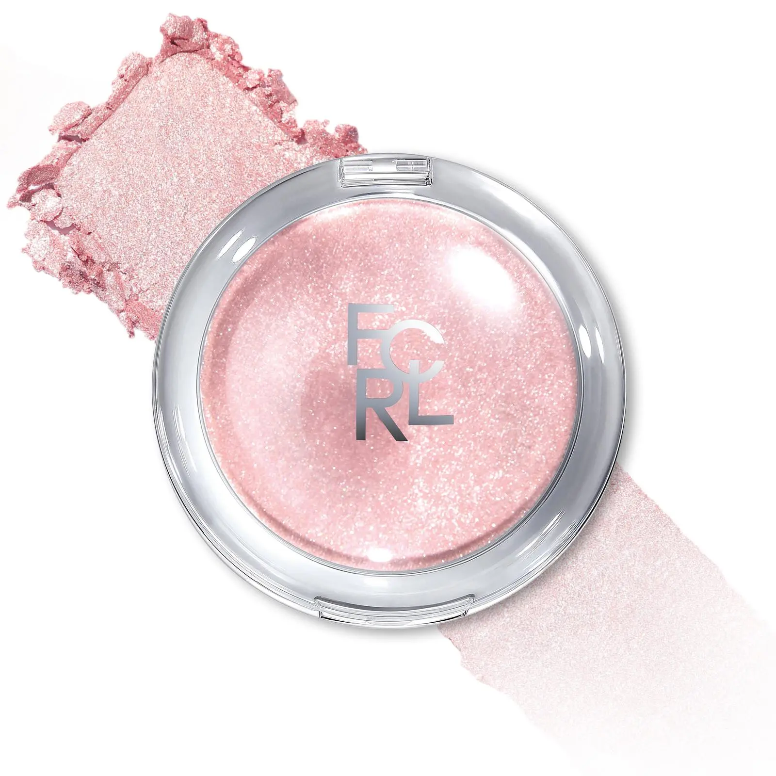 FOCALLURE Sparkle Highlighter, Crystal Shimmer Finish, Soft Mochi Texture, 360° Glow, Smooth Dewy Look, Skin-Melting Non-Cakey Luminizer