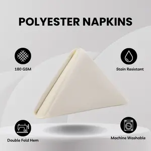 20 inch Polyester Cloth Napkins Ivory (Pack of 10)