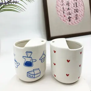 Handmade Half-Covered Coarse Ceramic Travel Coffee Cup - Creative Straw Beverage Mug with Personalized Handle, Reusable Washable Ceramic Mugs for Home, Stylish Kitchenware Drinkware