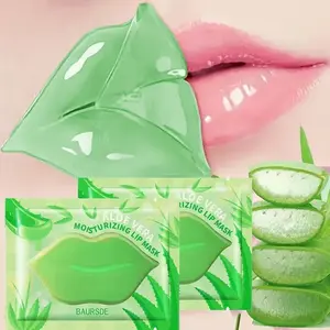 5pcs 10pcs (5/10pcs) Aloe Vera Lip Mask - with Hydrolyzed Collagen, Sodium Hyaluronate (Hyaluronic Acid) - Intense Hydration, Lip Care - Soft, Smooth, Full Lips - for Dry, Chapped, Post-Lipstick Lips - Women's Beauty Skincare Routine