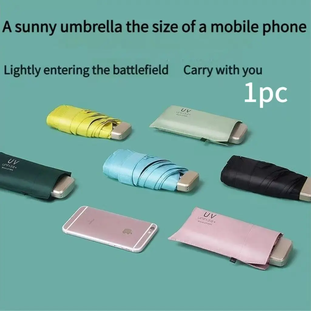Portable Mini UV Protection Umbrella, Lightweight Umbrella, Portable Folding Umbrella, Compact Pocket Sunshade for Students, Foldable Rain & Sunny Use, Ideal for Outdoor Activities, Outdoor Umbrellas, Outside Umbrella
