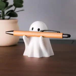 Halloween Creative Ghost Pen Holder Ornament, Cute Ghost Shape for Home Office Desktop Decor, Perfect Holiday Gift Party Atmosphere, Office Desk Accessories