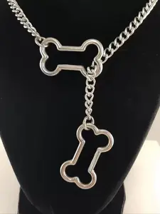 Dog Bone Sliding Chain Necklace, Alloy Pendant Jewelry Gift, Casual Style, All Seasons, Universal Fit, Small Parts Choking Hazard