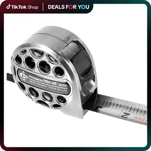 Tape Measure 7.5M / 25 FT Stainless Steel Measuring Tape with Double-Sided Scale Waterproof Portable Retractable Measure Ruler Hollow Design Titanium Tape Measure hollow steel tape measure long lasting dealsforyoudays