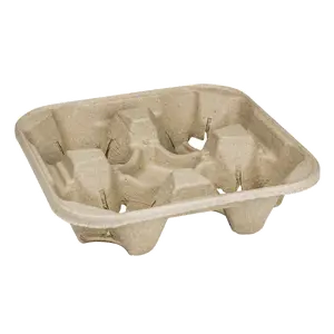 [300 pcs] Karat Biodegradable Disposable Cup Holder, for 4 Cups (8 - 32oz)