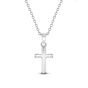 Teenie Tiny Cross 12mm Toddler/Kids/Girls Necklace Religious - Sterling Silver