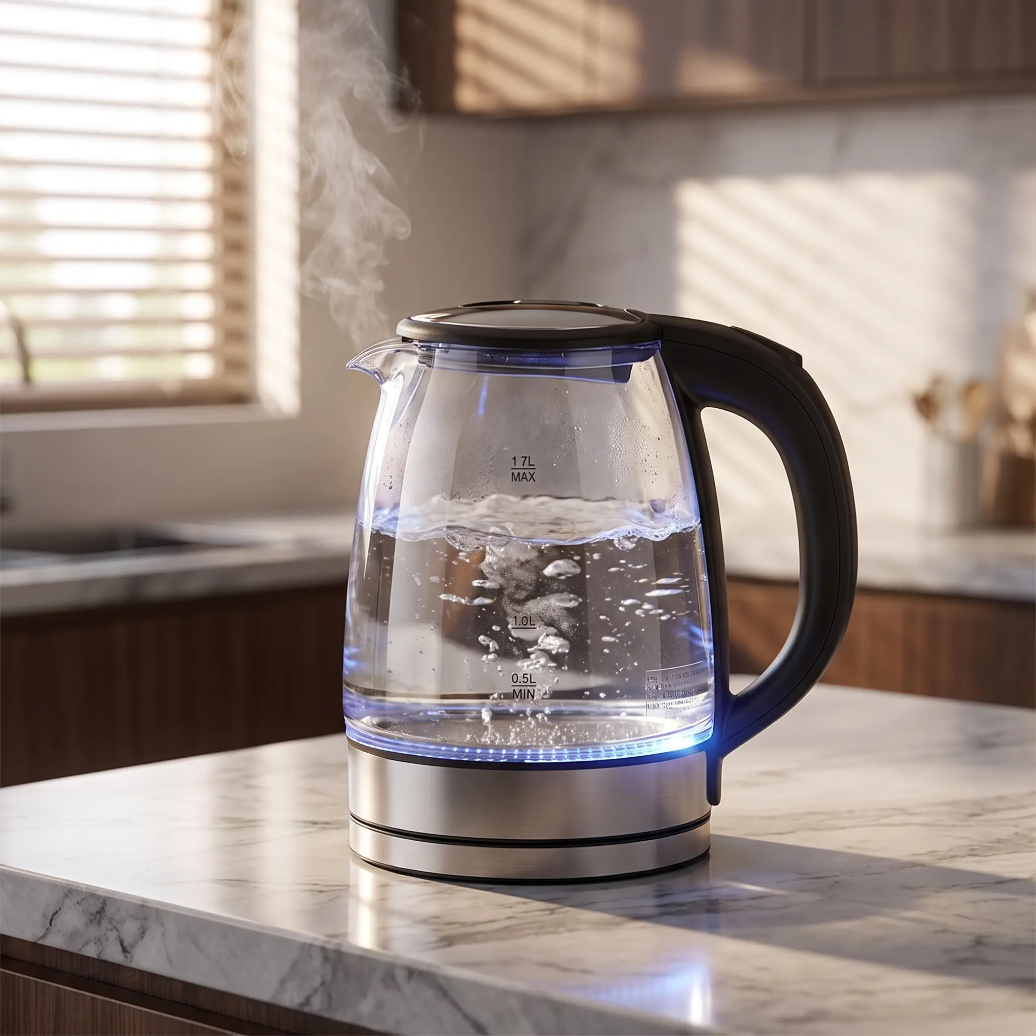 Electric Tea Kettle 2L 1000W Fast Boiling Kitchen Supplies with LED Indicator, Auto Shut-Off,  Wide Mouth for Easy Cleaning, for Home, Office