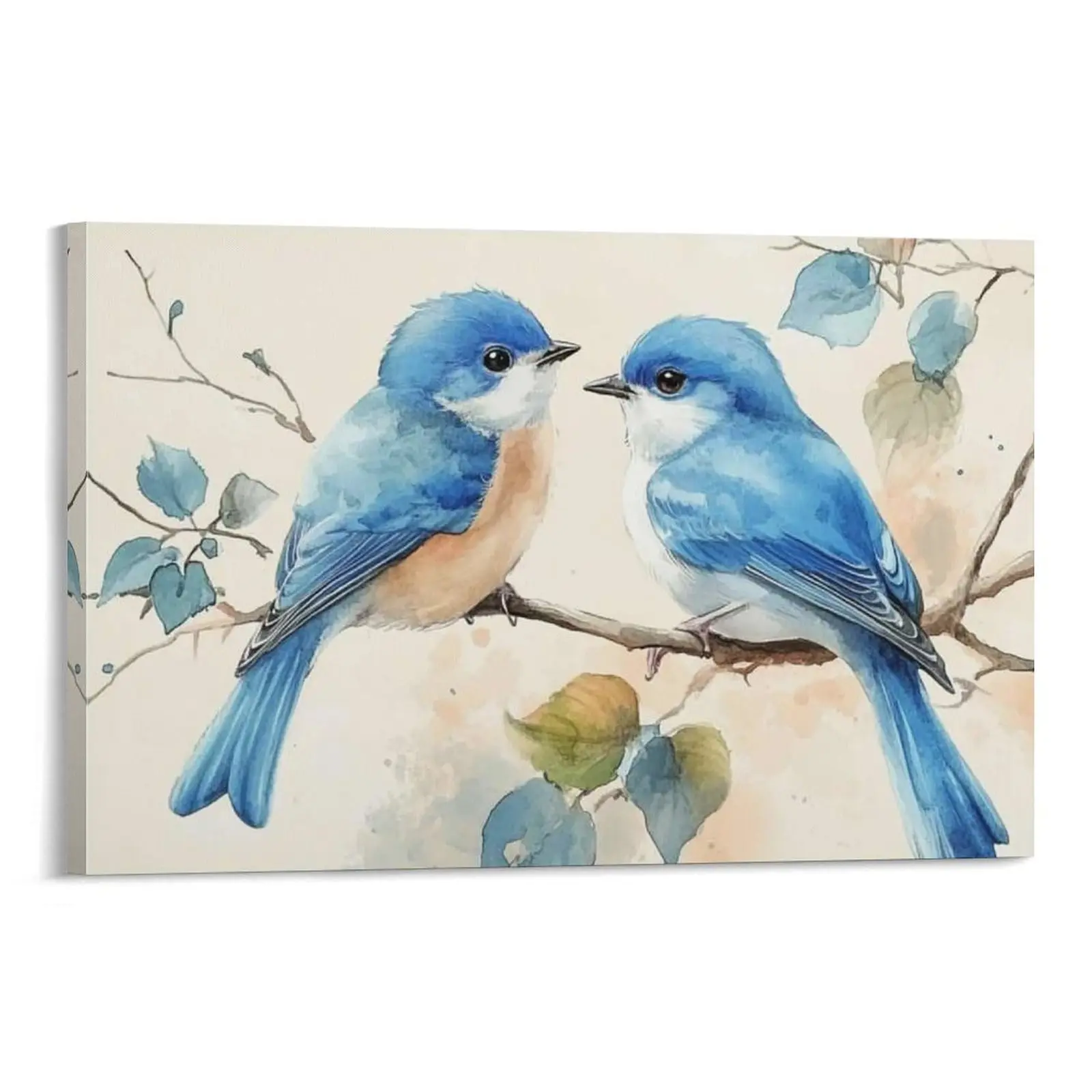 Wood Bathroom Bird Canvas Poster (14) - Home Decor for Bedroom, Office - Gift-Worthy Wall Decoration Ornament with Frame Option