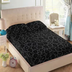 SoftHaven Home Made in USA 2/3PCS Classic Leopard Print Fitted Sheet Set, HD Printed Polyester Bedding for Home & Dorm, Includes 1 Fitted Sheet + 1/2 Pillowcases (No Inserts), Machine Washable & Reusable
