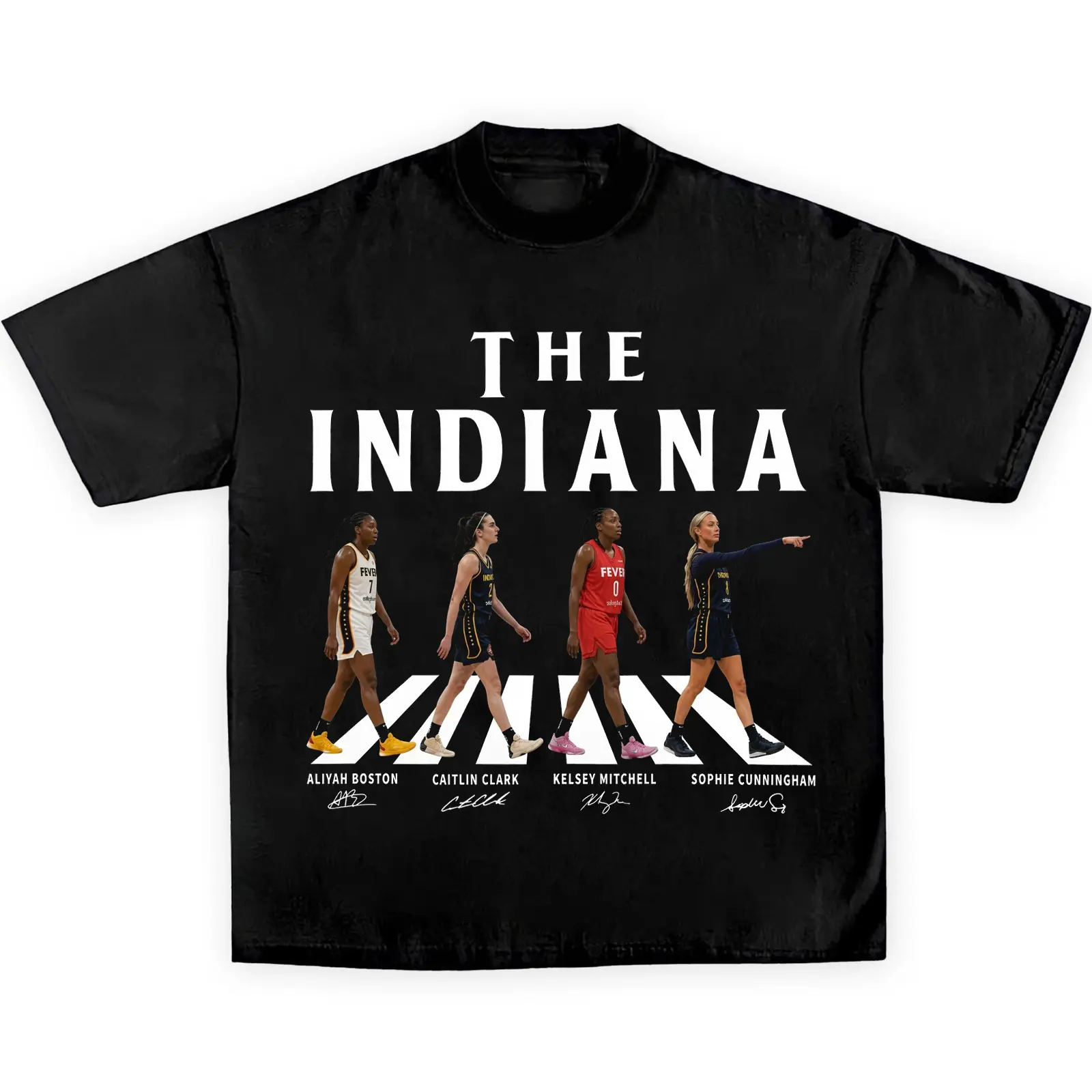 Indiana Fever Women’s Basketball Players Graphic T-Shirt, Caitlin Clark Sophie Cunningham Aliyah Boston Kelsey Mitchell Fan Tee, Game Day Shirt