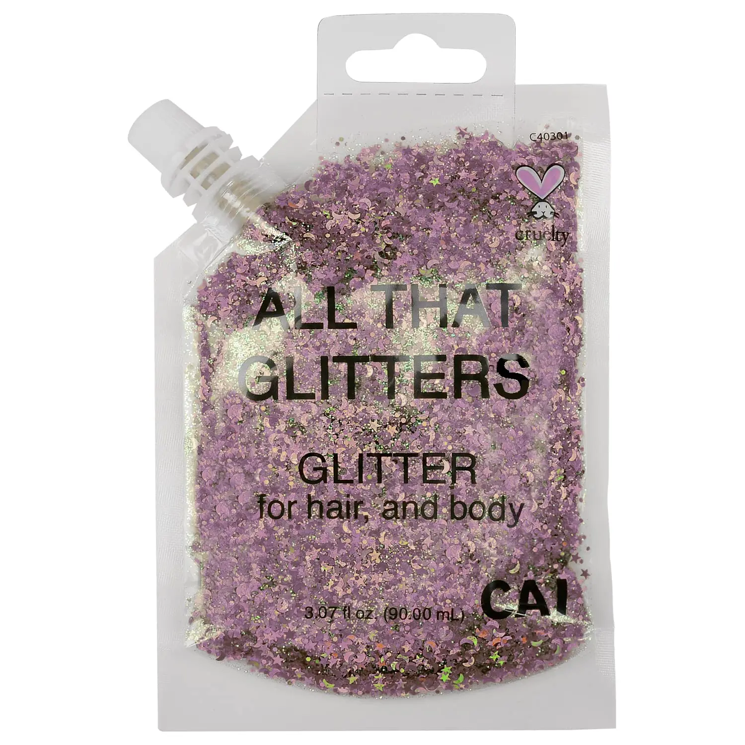 CAI BEAUTY NYC Rose Gold Glitter Bag Gel for Face, Body and Hair 90ml 3.04oz Holographic Cosmetic Grade Glamour Chunky Glitter Makeup | Festival, Rave, Halloween, Concert Accessories for Women