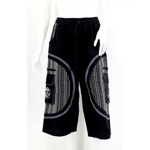 Moon & Mushroom Embroidered Shorts | Cotton Festival Quarters