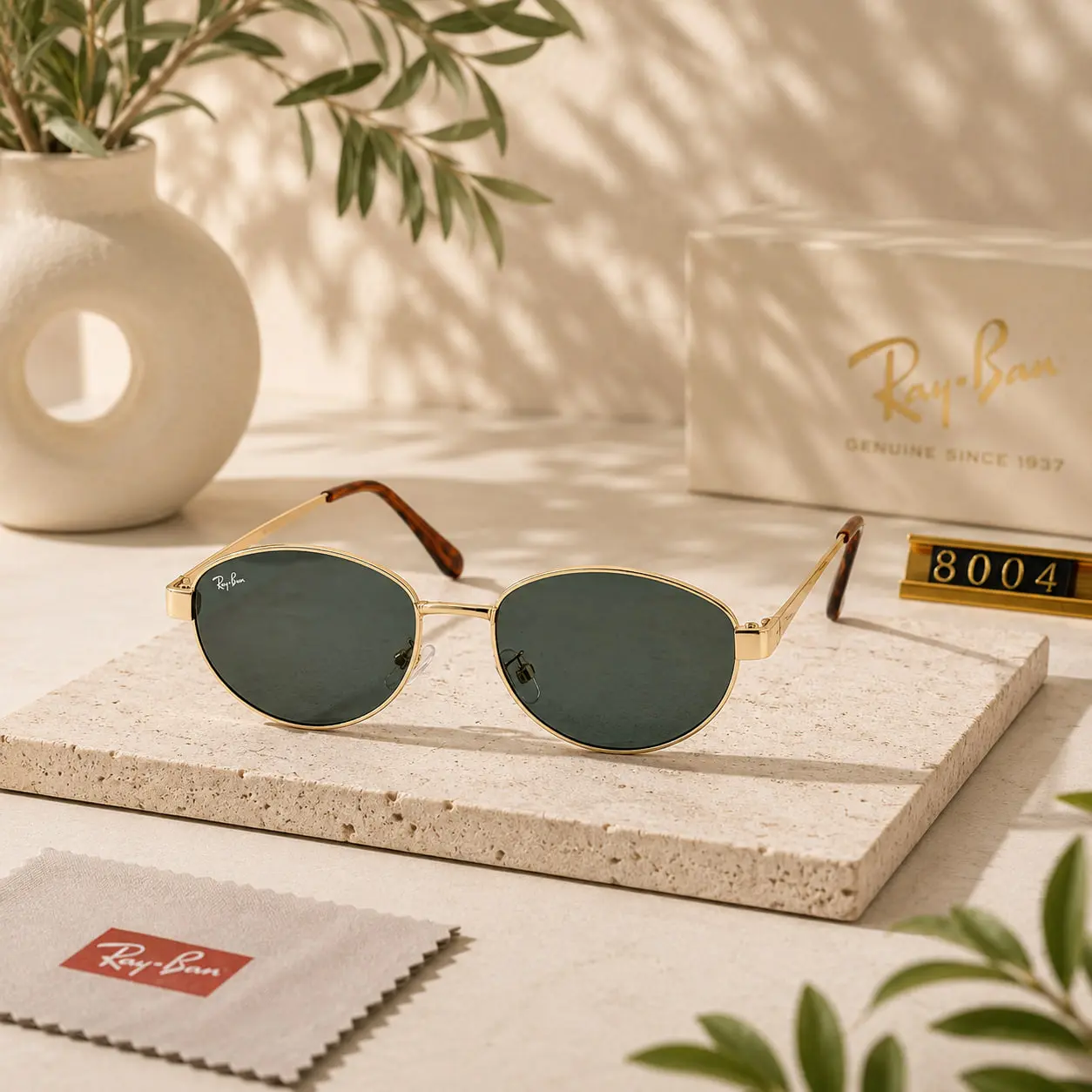 Ray-Ban Justin Sunglasses for Men & Women – Matte White Frame, Black Lens Design