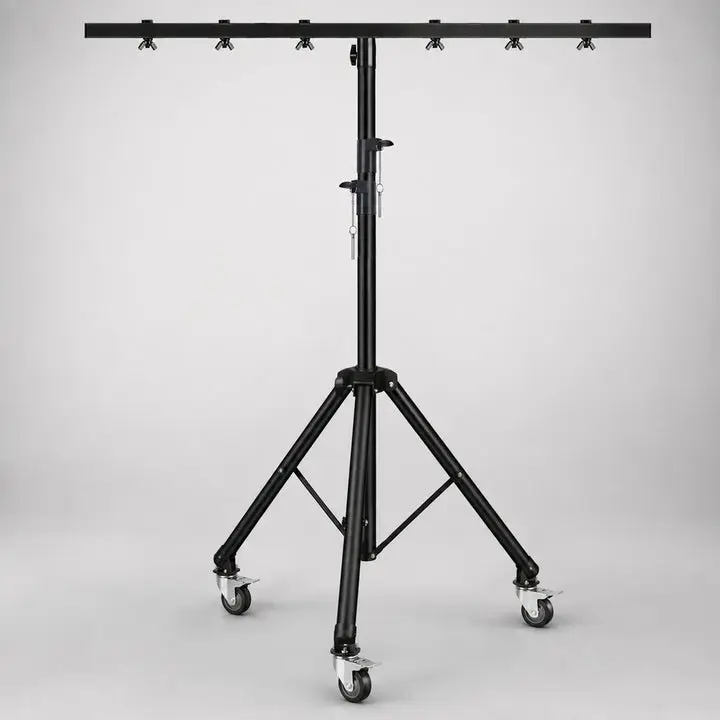 5 Core DJ Light Stand Tripod w Wheels 79" Crossbar 6 Light Points Adjustable 169.5" Stage Lighting Stand