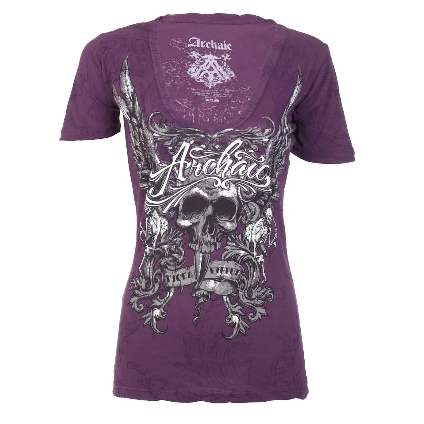 Rebel Saint by Affliction Women's Short-Sleeve Deep Purple Grace Top, Women's T-Shirt, Shortsleeve, Tops, Deep Purple Women's T-Shirts