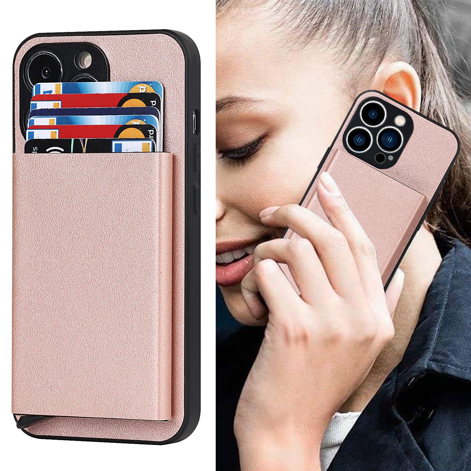 Suitable for iPhone 14 PROMAX plug-in phone case  Apple 11 aluminum alloy wallet phone case IP13 protective case