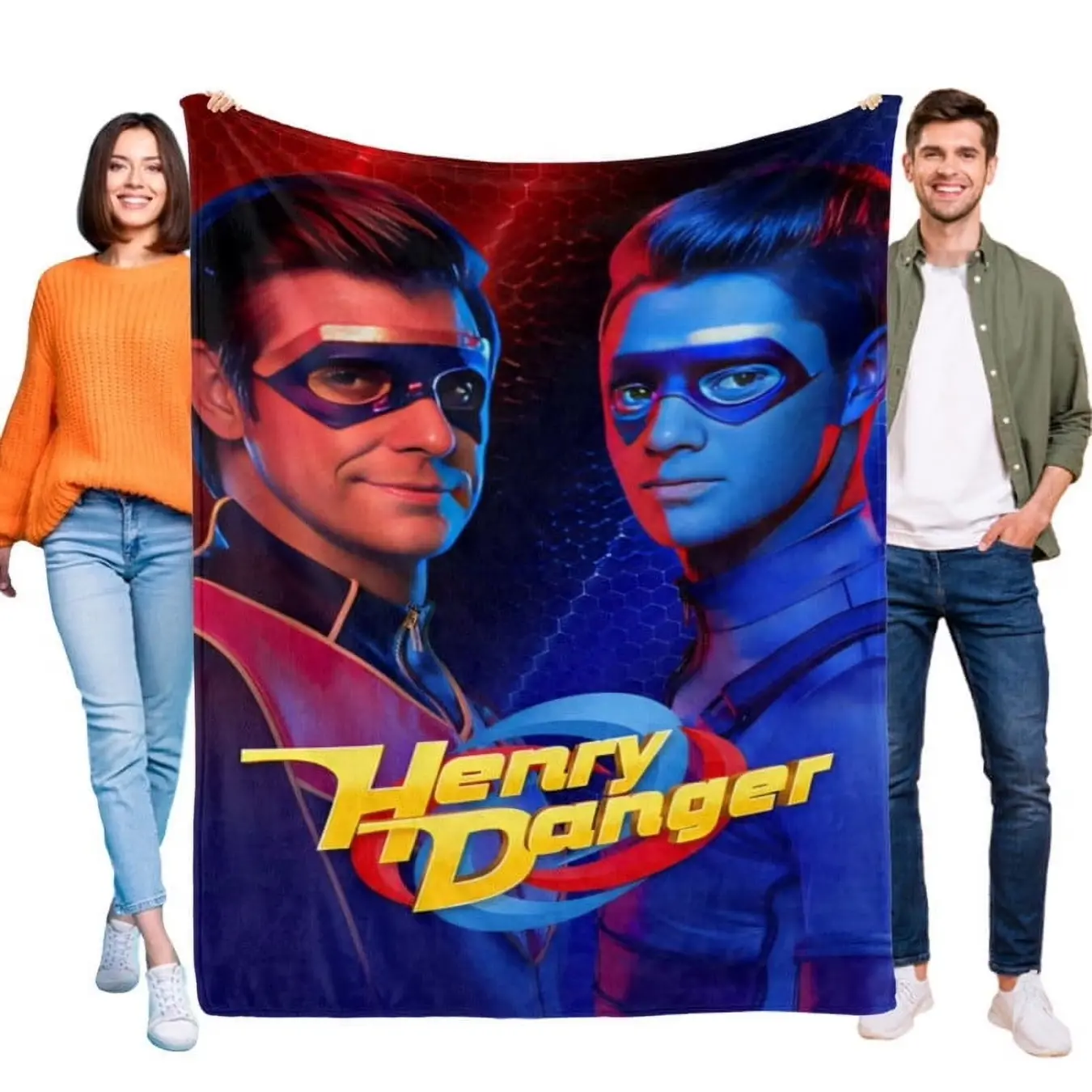 Henry Danger Blanket, All-Season Microfiber Couch Throw for Kids Room, Fuzzy Polyester Bed Blanket, Hero Show Bedroom Decor, Soft Sofa Nap Blanket for Family Friends, Christmas Birthday Present, Dorm Gift Blanket