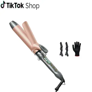 Thirtek 1/1.25/1.5 Inch Curling Iron with Ceramic Tourmaline Barrel, Curling Wands with 15 Temps for All Hair Types Long-Lasting, Smooth Salon Finish, 60-min Auto Shut-Off, Dual Voltage Hair Curler Adjustable planchas de cabello plancha de cabello