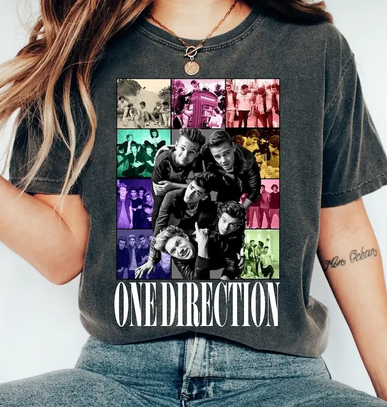 [SALE UP TO 50%] One Direction Retro Comfort Color T-Shirt, Classic Music Album Style Tee, Pop Band Fan Outfit, Unisex Oversized Gift For Fans, Vintage Graphic