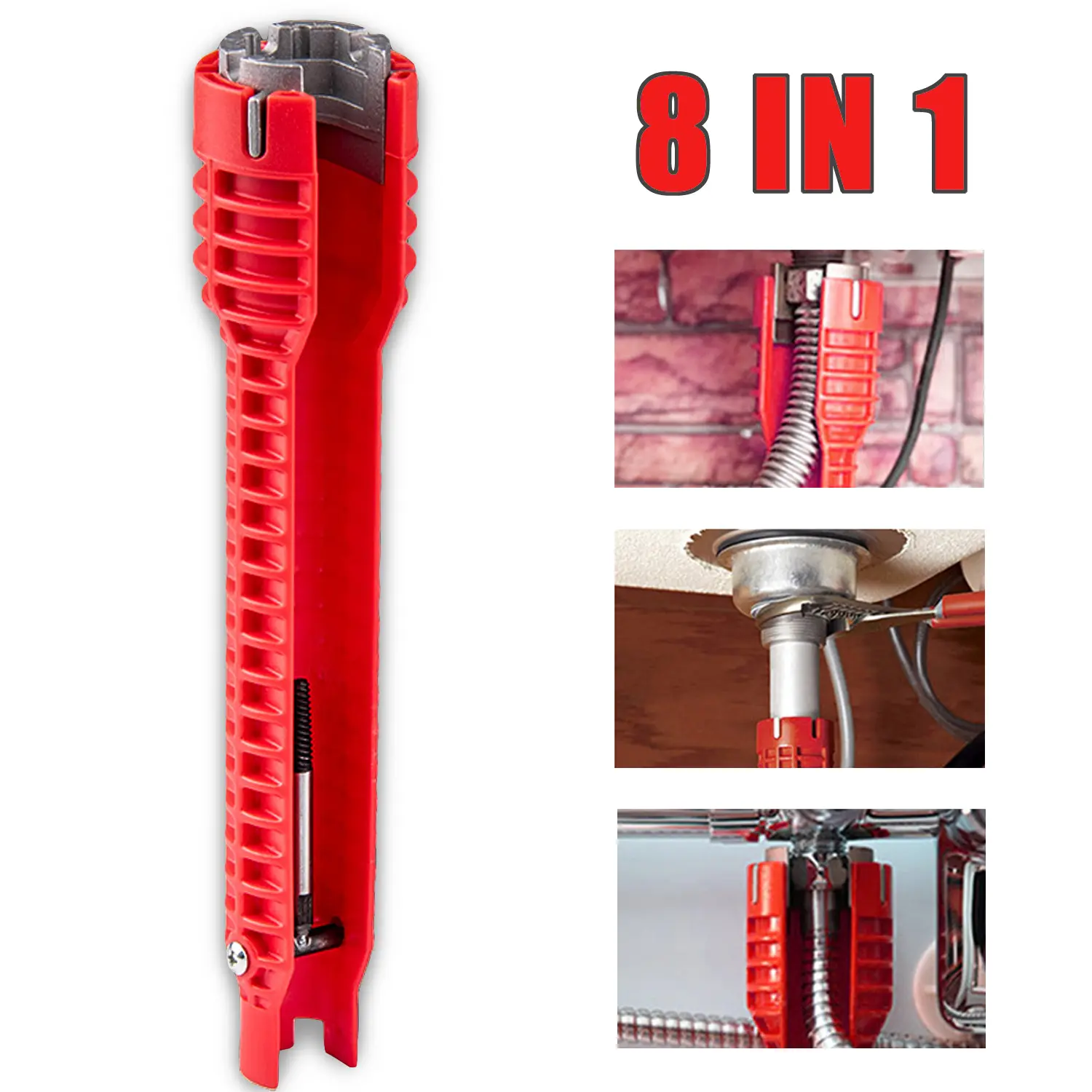 8 IN 1 Sink Wrench, Faucet And Sink Installation Tool Multifunctional Plumbing Tool Pipe Extractor For Sink Bathroom Kitchen Toilet, Plumbing Tools, Home Essentials