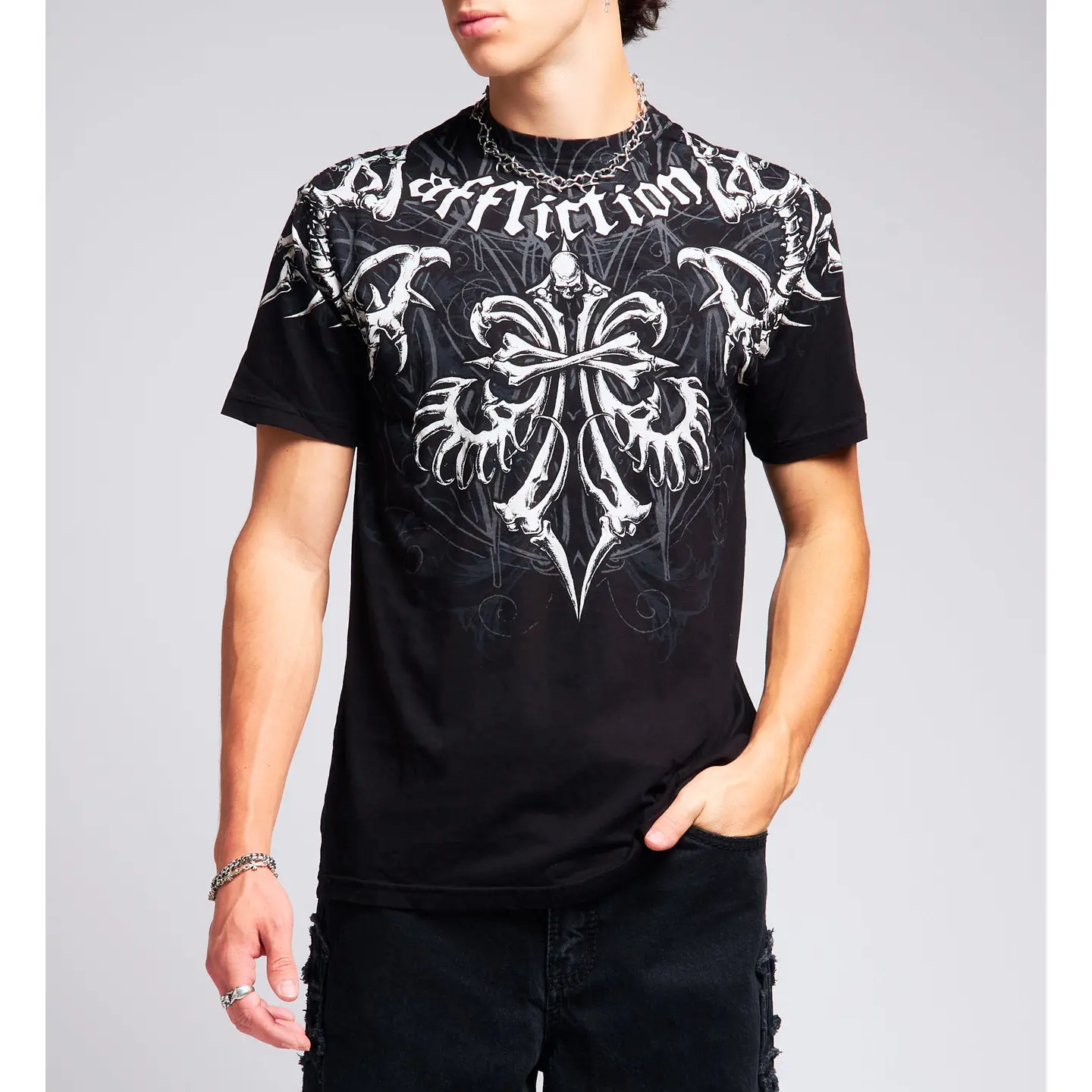Affliction Men's T-shirt Skeleton Tee Affliction Men's T-shirt Skeleton Tee