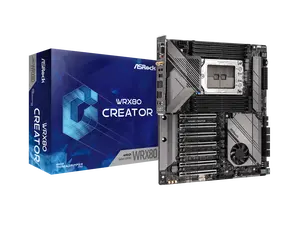 ASRock WRX80 CREATOR R2.0 AMD WRX80 SATA 6Gb/s Extended ATX AMD Motherboard EATX AMD Ryzen Threadripper PRO 3000WX/ 5000WX  Dual 10Gbe LAN 1 Dedicated IPMI  2 Thunderbolt™ 4 Type-C