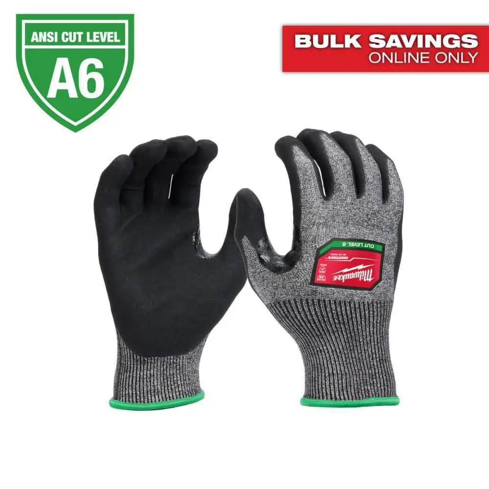 Large High Dexterity Cut 6 Resistant Dipped Work Gloves
